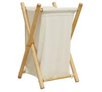 Panier à linge - vidaXL - Bambou - Blanc crème - Design contemporain - Pliable