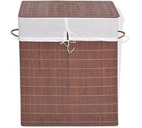 vidaXL Panier à linge rectangulaire Bambou Marron