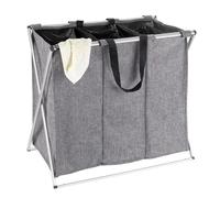 Wenko - Panier à linge Trio - 130 L Polyester 63x57x38 cm - Gris chiné