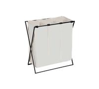 - Panier à linge XL avec 3 compartiments - Beige