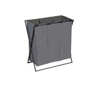 - Panier à linge XL avec 3 compartiments - Gris