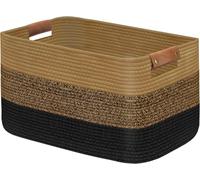 Panier à linge XXL pliable en coton Noir Vendos85