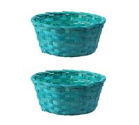 Panier A Oeufs Lot de 2 paniers ronds verts tissés à la main for le rangement des œufs, pliables et légers, for jouets et fruits, décoration d'intérieur