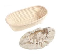 Panier à pain avec doublure | Panier à pain ovale de 24 cm | Paniers à pain Bannetons | Paniers à pain en rotin | Fournitures de cuisson pour pâte à pain, farine