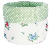 Panier À Pain Greengate ALIVIA Blanc Avec Fleurs Et Points Coton 17x21 Cm