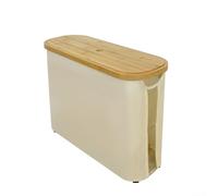 Panier à papier toilette pliable avec couvercle, organiseur essentiel pour espaces de salle de bain bien rangés (beige)