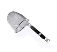 Panier à pâtes en acier inoxydable avec écumoire en maille fine, poignée ergonomique et crochet de suspension pour nouilles, raviolis, filtrage du café et friture des aliments en cuisine, noir