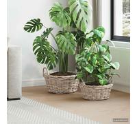 Panier à plantes avec stockage 2 pièces Rattan Kubu décoratif Intérieur vidaXL v