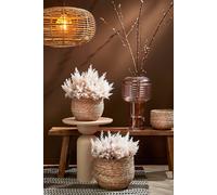 Panier à plantes en jonc de mer marron clair D22