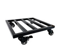 Panier à plantes en métal robuste avec roulettes - Support roulant en fer forgé pour intérieur/extérieur - Chariot à sous-verre carré de 50 cm - Chariot de déplacement pour pot de fleurs de jardin