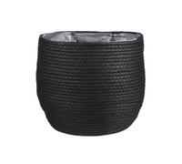 Panier à plantes Mica Decorations Jorck Noir Papier H24xl26xL26cm