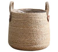 Panier à plantes tissé en rotin naturel, panier de jardinière d'intérieur avec poignées pour décoration de plantes d'intérieur/10x11 pouces