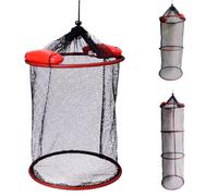 Panier à poisson - Design en nylon à séchage rapide, cage de pêche flottante pliable, support de sécurité | lac, réservoir, mer, pêche en plein air, rangement portable d'appâts, écrevisses et ménés