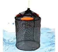 Panier à poisson flottant - Cage flottante en filet de 30 x 60 cm, support de ramassage pliable, filet à écoulement rapide, solution durable pour le stockage des vivants, récipient portable pour la