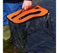 Panier à poisson flottant pliable avec mousse EVA pour un confinement sécurisé du poisson avec tissu en maille et fermeture éclair sur le dessus avec attache en corde de nylon (B)