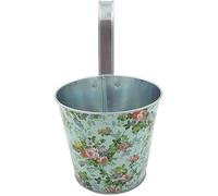 Panier à pot de balcon suspendu en métal - AC-DÉCO - Fleur floral bleu rose - Conception robuste