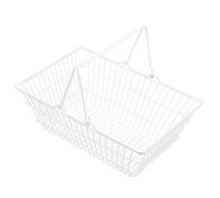Panier à Provisions en Fer Blanc Poignée, Portable Rangement Léger | Organisation Maison, Stockage D’épices et Petits Objets, Design Résistant à L’usure, Couleur Blanche