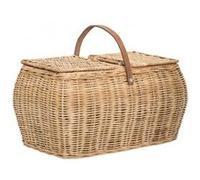 Bloomingville Panier à Provisions ou Pique-Nique en Rotin Tressé et Anse Cuir