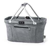 Panier à provisions pliable durable en PET recyclé avec cadre en aluminium, poignées pliantes et poche extérieure 46 x 26 x 29 cm