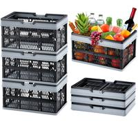 Panier à provisions pliable - Panier alimentaire portable 3 pièces - Volume 16L - Avec poignée - Idéal pour les courses et les loisirs