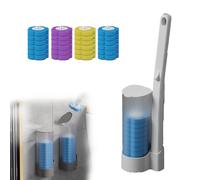 Panier à récurer pour cuvette de toilette avec brosse jetable, tampons de recharge de nettoyage en profondeur pour un nettoyage efficace de la salle de bain, système de nettoyage des toilettes et de