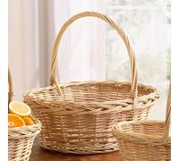 Panier à repasser « blanc naturel » en osier, grand, panier cadeau, panier champignons, panier cadeau vide