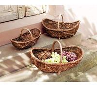 Panier de transport en osier avec anse en bois, petit, panier à fruits, panier de rangement, panier en osier, panier tressé