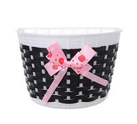Panier à roulettes de vélo pour enfant - En plastique - Nœud en tricot - Sac avant fait à la main - Noir - Vendredi - Pliage en métal - Pinces à papier - Pinces à ressort - Liant
