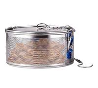 Panier à saumure, infuseur culinaire, maille inoxydable de 10,2 x 10,2 cm avec couvercle verrouillable, filtre à assaisonnement durable, filtre en métal avec design de chaîne, outil pour