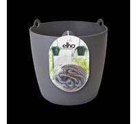 Elho Brussels Suspension 18 - Pot De Fleurs pour Intérieur - Plastique 100% recyclé - Ø 18.3 x H 18.0 cm - Noir/Anthracite
