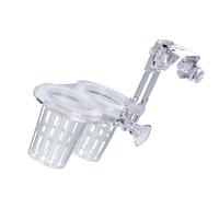 Panier à suspendre pour d'aquarium avec crochet et ventouse | Accessoires d'aquarium réglables | Décoration d'aquarium | Double tasses hydroponiques pour pendaison de crémaillère