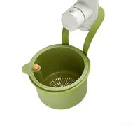 Panier à suspendre pour évier avec couvercle inférieur amovible et filtre fin pour une gestion facile des déchets alimentaires et une organisation de la cuisine (vert)
