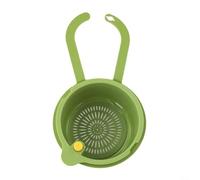 Panier à suspendre pour évier avec couvercle inférieur ouvrable pour filtrer efficacement les déchets alimentaires et réduire l'encombrement (vert)