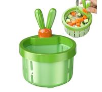 Panier à tamis pour évier - 9 x 7,5 x 5 cm - Filtre de vidange d'évier - Bouton poussoir - Panier inclinable en forme de lapin - Automatique pour légumes, ustensiles de fruits, filtre à eau