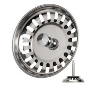 Panier à Tamis pour évier, avec Ø 82 mm, Le Broche dépasse 52-97 mm dans l'écoulement, Ø 8 mm Broche, Bouchon de Panier en Acier Inoxydable, Tamis pour évier, crépine vanne de Panier à Tamis