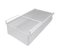 Panier à Tiroir Coulissant Suspendu, Sous Armoire Tiroir Suspendu, Maille Métallique Panier de Rangement Organisateur, Support de Placard, Tiroir Placard Coulissant, pour Bureau, Penderies, S White