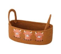 Panier à toilette décoratif en corde de coton | Panier à papier toilette avec poignée pour maison, salle de bain, appartement, cuisine, ferme, plan de travail