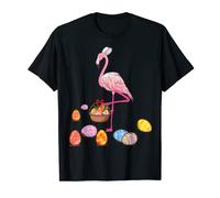 Panier à œufs amusant pour filles avec flamants roses de Pâques T-Shirt