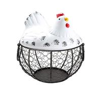 Panier à œufs créatif en forme de poule pour la décoration de la maison, la cuisine, le rangement d'œufs en métal, en céramique, modèle de poule - Multifonction (B#04)