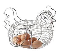 Panier à œufs en Fil de Fer chromé en Forme de Poule