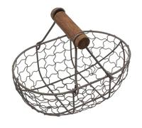 Panier à œufs Vintage petit porte œufs en métal avec poignée panier de rangement de cuisine rustique noir organisateur de comptoir pour œufs frais pain fruits légumesPanier à œufs porte œuf