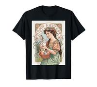 Panier à œufs Vintage pour Fille Style Art Nouveau Lapin Printemps T-Shirt