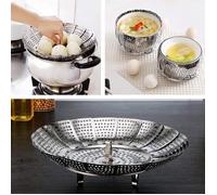 Panier à Vapeur de légumes, Pliable Panier Vapeur pour Légumes avec 4 Pieds en Acier Inox Diamètre 14-23 cm pour Cuire Légumes et