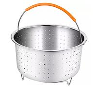 Panier à Vapeur en Acier Inoxydable, Panier à Vapeur de Légumes, Panier de Nettoyage de Fruits, Panier Vapeur Inox avec Poignée Recouverte Silicone pour la Cuisson des Légumes et des Aliments(6QT)