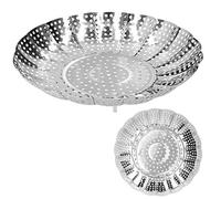 Panier à vapeur, panier de vapeur végétarien en acier inoxydable panier de vapeur pliant panier à vapeur à vapeur à vapeur extensible Panier de vapeur pour la cuisson(5,9 à 10,2)