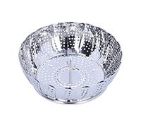 Panier à vapeur pliable en acier inoxydable, panier à vapeur multifonctionnel pour légumes, viande, fruits de mer, raviolis, acier inoxydable 430, 218 g, 303 g (Cuiseur vapeur tout acier : petite