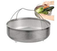 Panier à vapeur portable, outil de cuisine en, insert de casserole de 8,27 pouces avec poignée, matériau inoxydable authentique, panier de cuisson avec design pliable, accessoire de cuisine