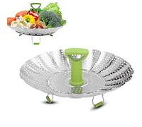 Panier à vapeur, support de cuisson pliable polyvalent en acier inoxydable, ustensiles de cuisine, support de filtrage pliable pour cuisine, restaurant, café (S)