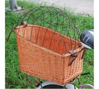 Panier à Vélo avec Couvercle en Osier, Panier en Fil Métallique Tissé à La Main Accessoire De Vélo Amovible Installation Facile