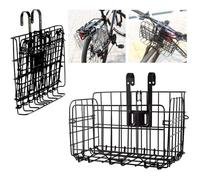 Panier à Vélo Montagne Panier Bicyclette Pliable en Maille Métallique Panier de vélo Avant Pliable Panier de Caisse Amovible pour